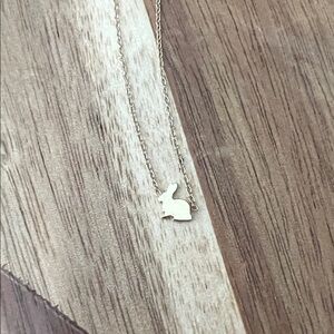 14k solid gold Gold Bunny Pendant Necklace